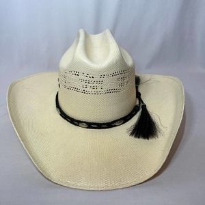 Western Cowboy Handmade Hat With Decorative Horse Hair Band 6 3/4 Comfort